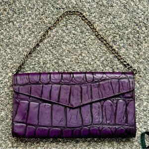 Michael Rome Embossed Clutch Italy Leather